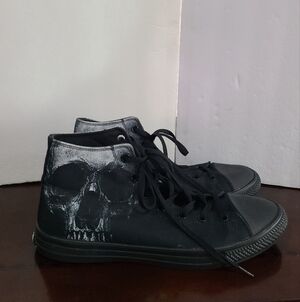 Scary Skull RAAD Shop Black High-Top Sneakers Sz.13M( 48EU)